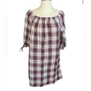 Charming Charlie Plaid Off The Shoulder Dress